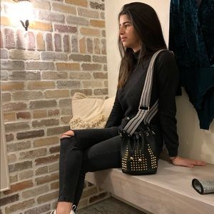 pouch bag black and gold